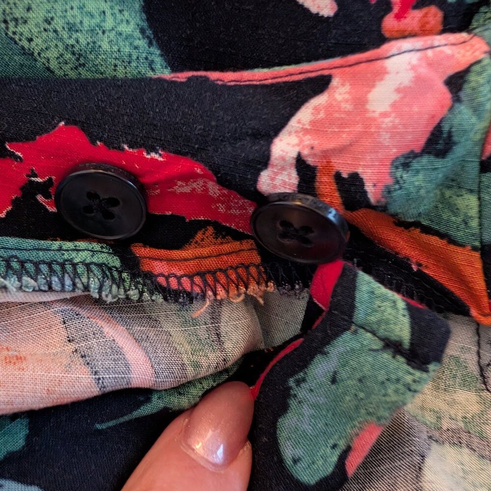 Frank & Oak The Wrap Skirt Midi Tropical Botanical Print Adjustable Waist Large - Picture 5 of 7